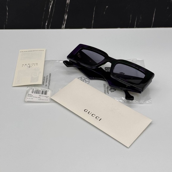 NEW GUCCI SQUARE SUNGLASSES GUCCI GG1425S 003 HAVANA GREY EYEWEAR - Picture 11 of 12